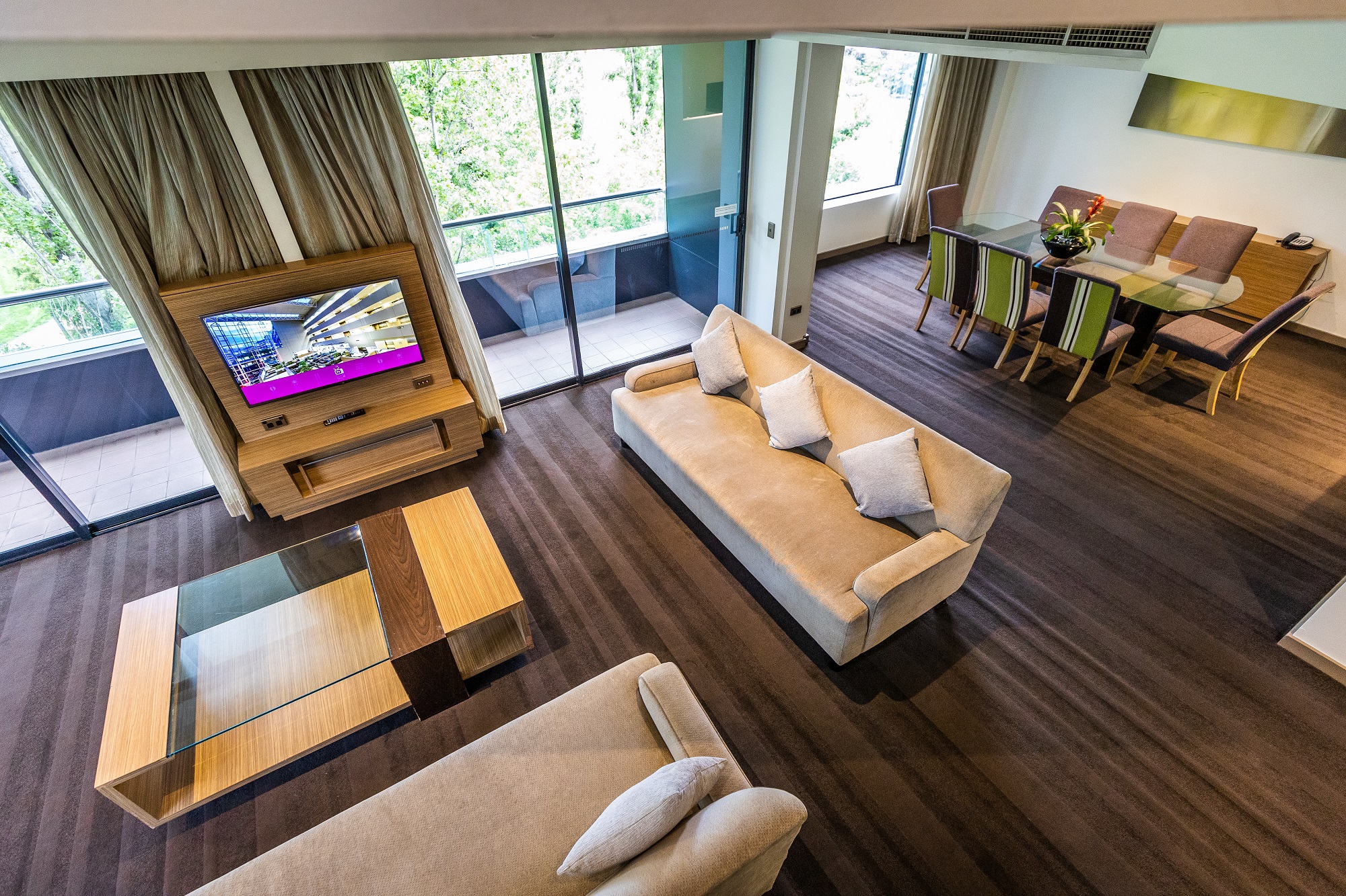 Presidential Suite living space at Crowne Plaza Canberra
