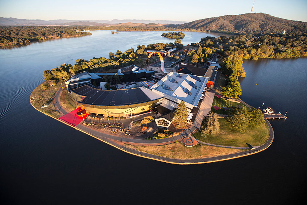 A view of the National Musuem of Australia, a short 10 minutes from Canberra accommodation.