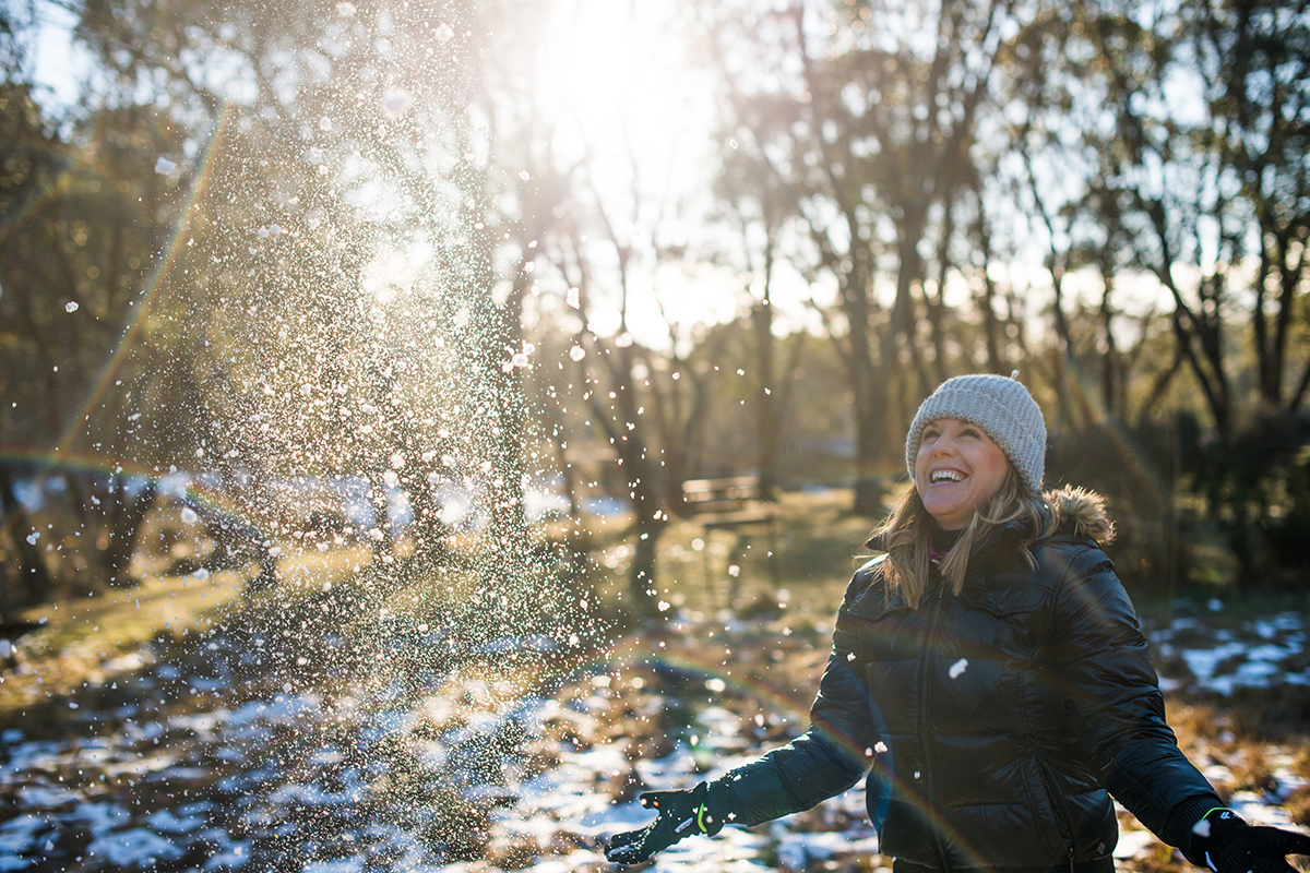 Women exploring Commonwealth Park during winter in Canberra