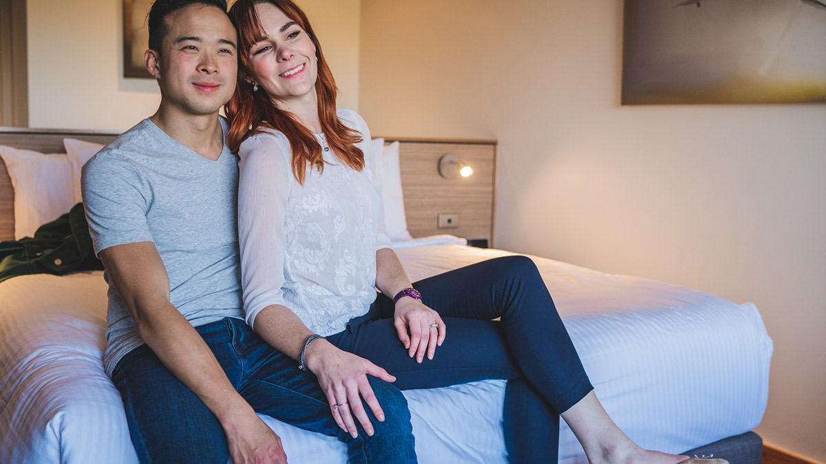 Couple in Deluxe Room at Crowne Plaza Canberra