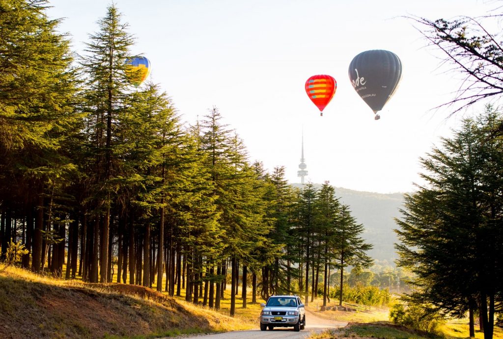 Driving in National Arboretum Canberra